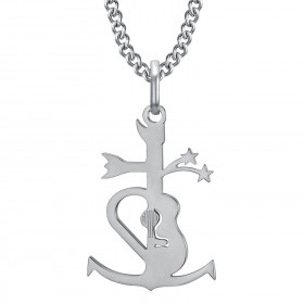 Pendentif croix de Camargue des gitans Acier inoxydable Argent  IM#23985