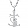 Pendentif croix de Camargue des gitans Acier inoxydable Argent  IM#23985