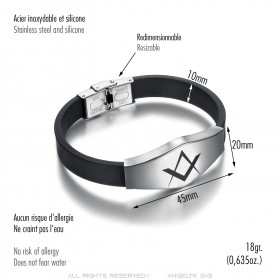 Freemasonry Bracelet Stainless Steel 21cm IM#24028