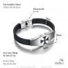 Templar Cross Bracelet Silicone Stainless Steel 21cm IM#24034