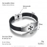 Bracelet Maltese Cross Templar Silicone Stainless Steel 21cm IM#24046