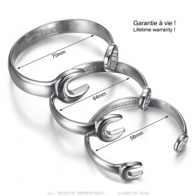 Bracelet clé plate Acier inoxydable 316l Biker Mécanicien  IM#24052