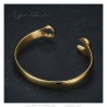 Bracciale piatto a chiave in acciaio inox oro Biker meccanico IM#24062