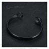 Chiave piatta Bracciale in acciaio inox nero Biker meccanico IM#24070