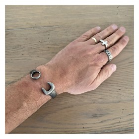 Flat key bracelet Stainless steel Retro Biker Mechanic IM#24079