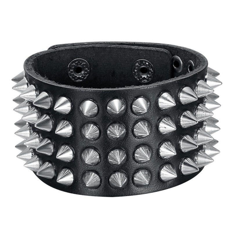 Punk Rock Bangle Gothic Accessories Leather Wristband Studs Bracelet  Adjustable | eBay