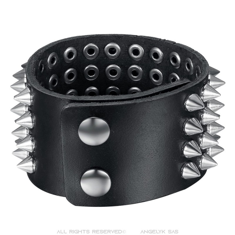 Freaky Pink boutique bijoux gothiques bracelets à clous noir unisexe