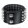 Bracciale punk forza borchiato forza 4 file pelle nera IM#24083