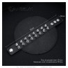 Bracelet punk de force Clouté Force 2 rangs Cuir Noir  IM#24091