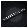 Pulsera punk fuerza Studded Fuerza 2 filas Cuero Negro IM#24092