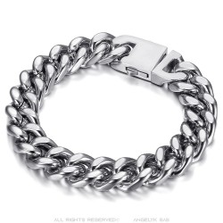 Men's Bracelet 13mm silver stainless steel 21cm IM#24125