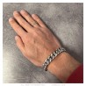 Bracciale da uomo 13mm argento acciaio inox 21cm IM#24128