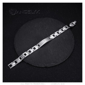 Adjustable Men's Bracelet Stainless Steel Silver Cross Prayer 22cm IM#24140