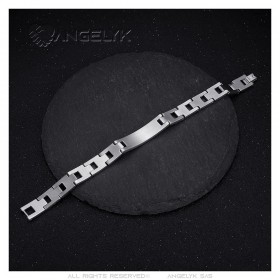 Adjustable Men's Bracelet Stainless Steel Silver Cross Prayer 22cm IM#24141