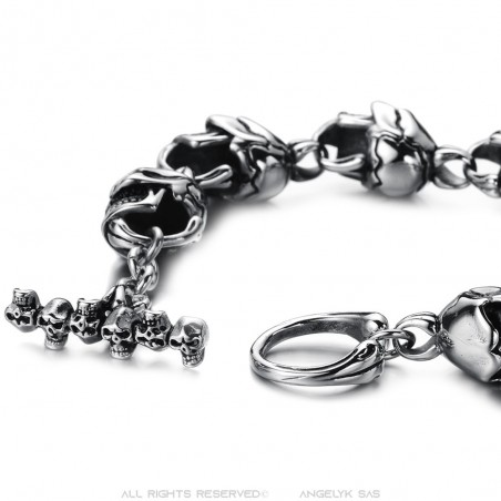 Men's Biker Bracelet Skull & Crossbones Any length IM#24149