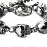 Pulsera motera para hombre Skull & Crossbones Cualquier longitud IM#24150