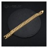 Herrenarmband Mesh Oyster verstellbar Edelstahl Gold IM#24156