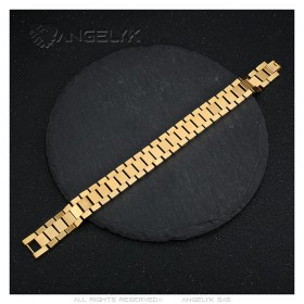 Bracciale oyster regolabile da uomo Acciaio inossidabile Oro IM#24157