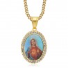 Colgante nuestra señora del sagrado corazón de cristo Oro Acero IM#24167