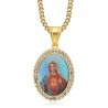 Pendant our lady of the sacred heart of Christ Gold Steel IM#24167