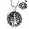 Saint Benedict medal pendant Stainless steel Silver IM#24179