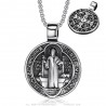 Saint Benedict medal pendant Stainless steel Silver IM#24180