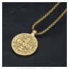 Ciondolo con medaglia di San Benedetto Acciaio inossidabile Oro IM#24189