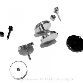 PIP0007 BOBIJOO Jewelry Orecchino Finto Piercing Plug In Metallo Acciaio Riavvolgitore