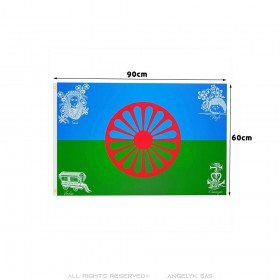 Bandiera gitana itinerante Sara Niglo Verdine Camargue 90x60cm IM#24206