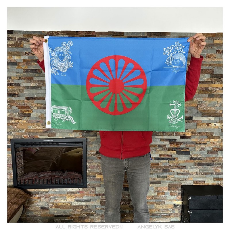 Bandera gitana  Símbolo Sara Niglo Verdine 90x60cm