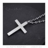 Cross with Christ Pendant Silver Steel Coffee Bean Chain IM#24236