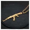 Großer Anhänger Kalashnikov Sturmgewehr AK47 Stahl Gold IM#24241