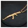 Large Kalashnikov AK47 Assault Rifle Pendant Gold IM#24241