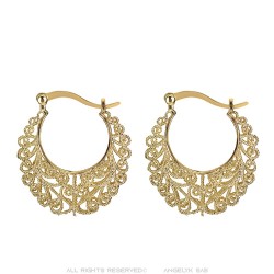 Vintage orecchini a Cestello in Oro placcato finitura  IM#24246