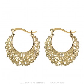 Vintage earrings Basket Gold-plated finish  IM#24246