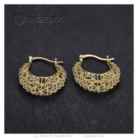 Vintage earrings Basket Gold-plated finish  IM#24248