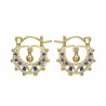 Savoyardes Baby 15mm Creolen Saphirblau Gold  IM#24271