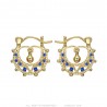 Savoyardes Baby 15mm Creolen Saphirblau Gold  IM#24272