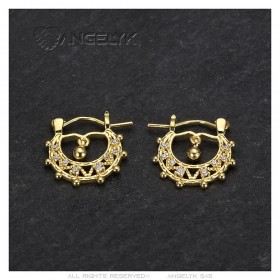 Saboya Baby 15mm Creoles Diamond Gold  IM#24279
