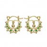 Creoles Savoyard Baby 15mm Verde Esmeralda Oro  IM#24283