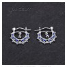 Savoyard Baby 15mm Creoles Blue Sapphire Silver  IM#24291