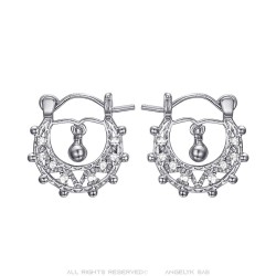 Creoli Savoiardi Baby 15 mm Argento Diamante  IM#24296