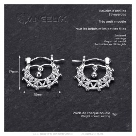 Creoles de plata de 15 mm de Savoyard Baby  IM#24298