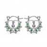 Creoles Savoyard Baby 15mm Verde Esmeralda Plata  IM#24301