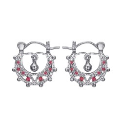 Savoyard Baby 15mm Creoles Ruby Red Fire Silver IM#24307
