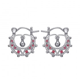 Savoyard Baby 15mm Creoles Rubí Rojo Fuego Plata IM#24307