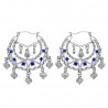 Boucles d'oreilles Savoyardes Niglo Femme Gitane Argent Saphir  IM#24337