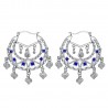 Boucles d'oreilles Savoyardes Niglo Femme Gitane Argent Saphir  IM#24337