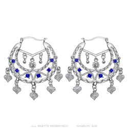 Niglo Women's Gitane Silver Sapphire Savoyard Earrings IM#24338