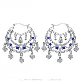 Niglo Women's Gitane Silver Sapphire Savoyard Earrings IM#24338